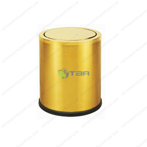 Thùng rác inox cao cấp nắp lật mạ vàng A300G 