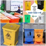 Thùng rác y tế đạp chân 25L màu vàng TRYTV25
