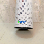 Sọt để ô dù hình tròn màu trắng vành inox vàng