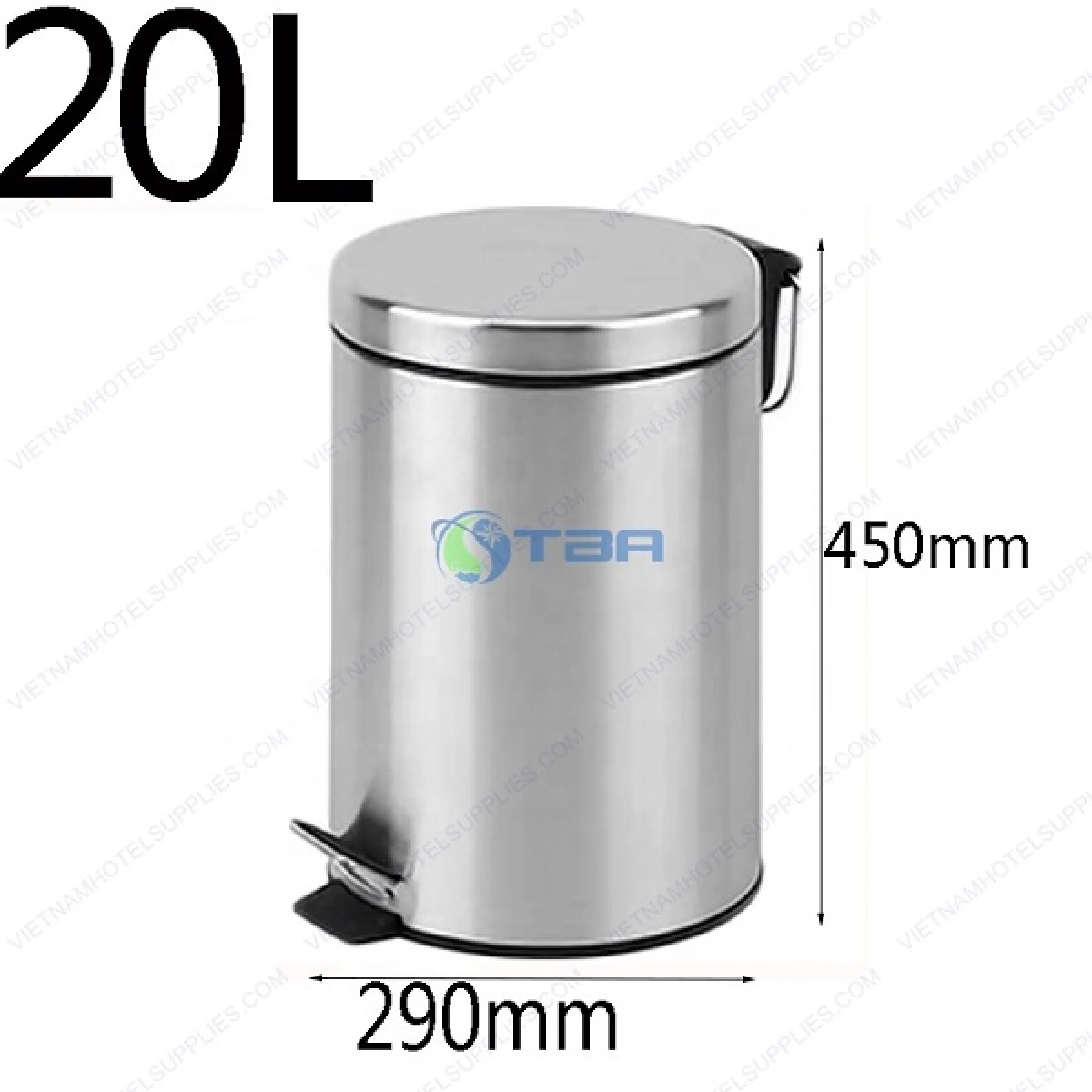 Thùng rác inox đạp chân 20L