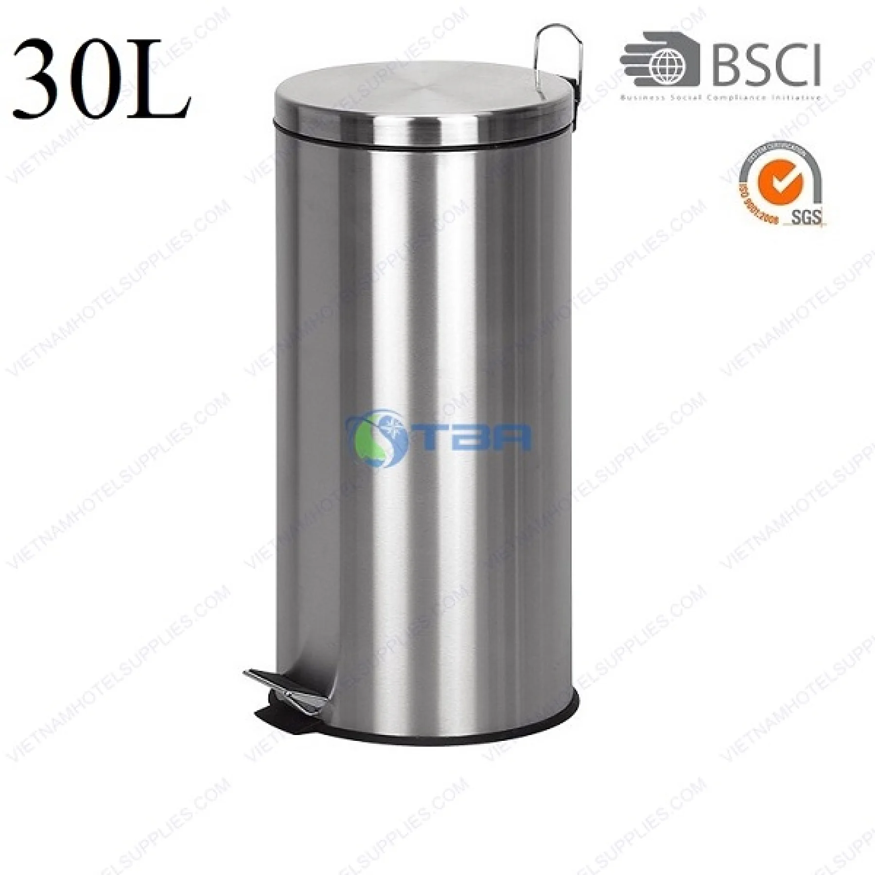 Thùng rác inox đạp chân 30L