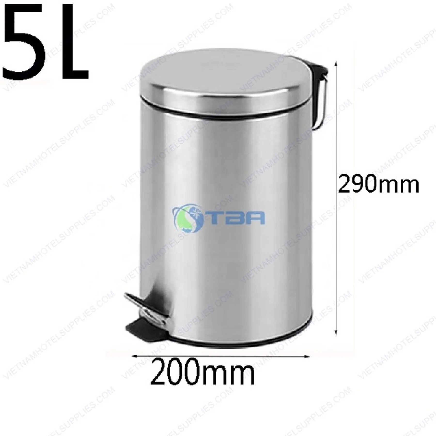 Thùng rác inox đạp chân 5L