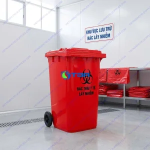 Thùng rác y tế lây nhiễm 240L đỏ ASIA-RYT240Đ