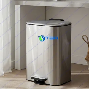 Thùng rác inox vuông đạp chân ASIA12L-TRDC