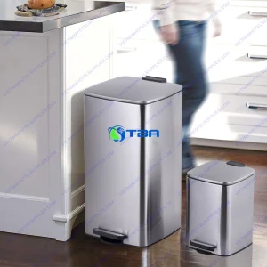 Thùng rác inox vuông đạp chân ASIA16L-TRDC