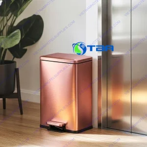 Thùng rác inox đạp chân vàng hồng ASIA50LVH