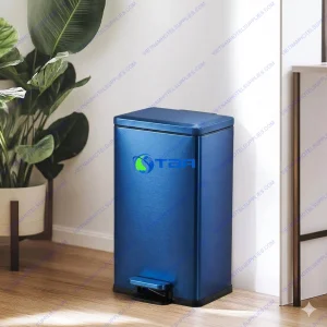 Thùng rác inox đạp chân cỡ lớn xanh dương ASIA50LX