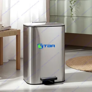 Thùng rác inox vuông đạp chân ASIA8L-TRDC