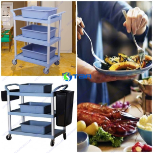 Xe đẩy dọn bàn ăn đa năng 3 tầng ASIA-010A