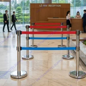 CỘT CHẮN INOX phân làn dây đôi CHẤT LƯỢNG CAO